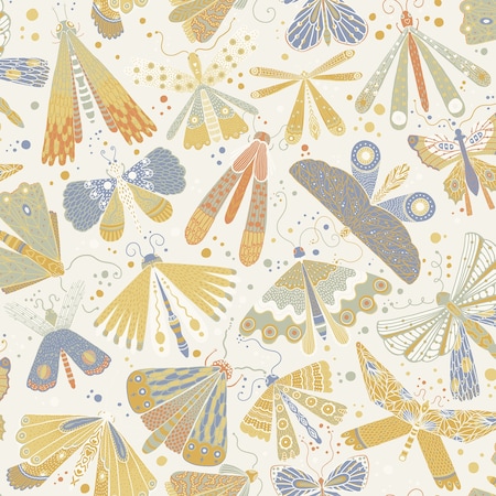 Manhattan Comfort Gennevilliers Flyga Gold Butterfly Bonanza 33 ft L X 209 in W Wallpaper BR4111-63023